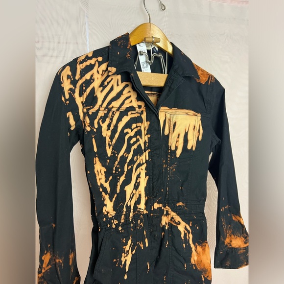 Upcycled hand dyed bleached jumpsuit - Picture 5 of 10